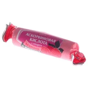 Аскорбиновая кислота с сахаром клубника таб. 25 мг №10 крутка