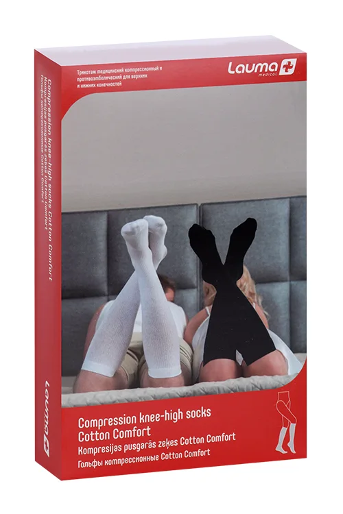 Гольфы Лаума Медикал Cotton Comfort мед компресс хлопок 1 класс р 45-47 пара черн