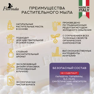 Флоринда Мыло Туалетное Твердое 200 гр Виноград И Черника