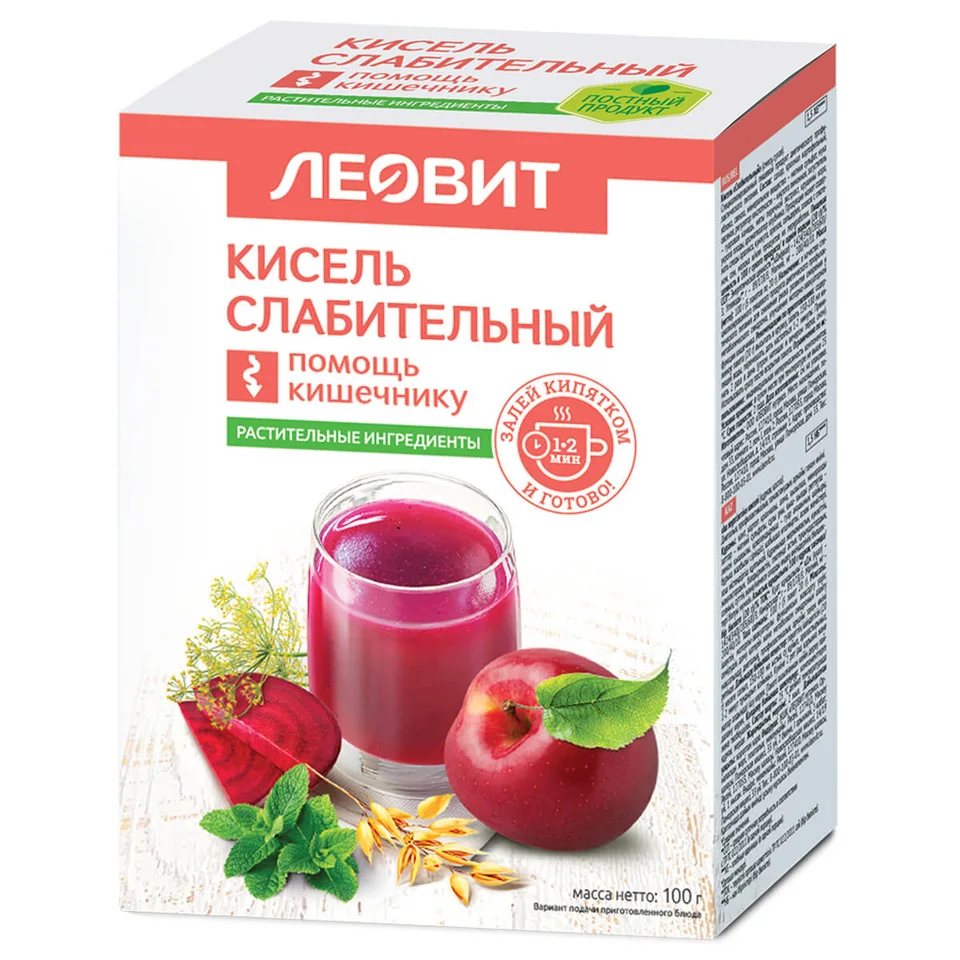 Кисель Слабительный 5 пакетов по 20 гр Леовит