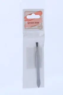 Пинцет Queen fair прямой широкий 8,5 см цвет серебристый