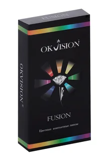 Линзы Okvision Fusion контактные цветные на 3 месяца Blue 2 D -4,00 R 8,6 2 шт