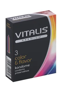 Презервативы Vitalis Premium color and flavor ширина 53 мм 3 шт