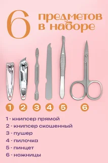 Набор маникюрный Queen fair Фрукты 6 предметов в футляре цвет и рисунок Микс