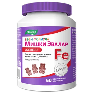 Бэби Формула Мишки Железо Пастилки жевательные 60 шт