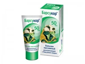 Барсукор для взрослых разогревающий бальзам массажный 50 мл