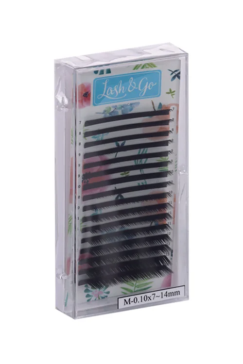 Ресницы Lash&Go для наращивания микс M/0,10/7-14 mm 16 линий черные