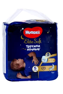 Ночные трусики Huggies Elite Soft 5 12-17 кг 17 шт