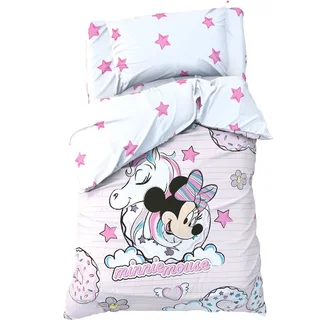 Детское постельное бельё 1,5 сп "Minnie Mouse" с единорогом 1 шт поплин