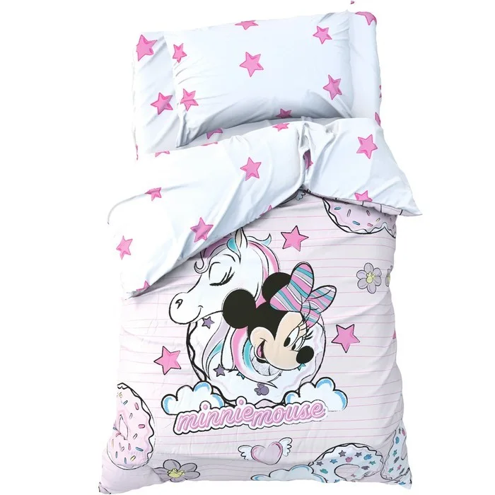 Детское постельное бельё 1,5 сп "Minnie Mouse" с единорогом 1 шт поплин