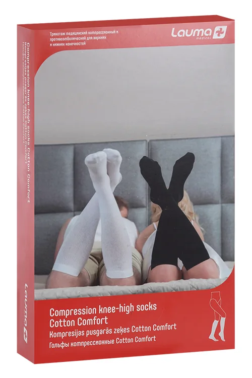 Гольфы Лаума Медикал Cotton Comfort 1 класс компресс р 36-38 белые