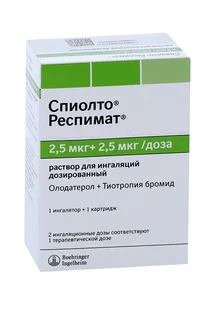 Спиолто респимат 2,5 мкг+ 2,5 мкг / доза раствор для ингаляций