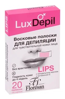 Полоски восковые Floresan LUX Depil для депиляции для чувствительной кожи лица 20 шт