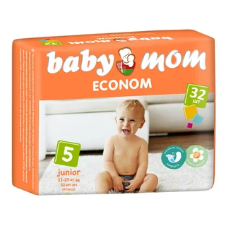 Подгузники Baby mom econom Junior (11-25 кг) 32 шт
