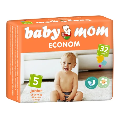 Подгузники Baby mom econom Junior (11-25 кг) 32 шт