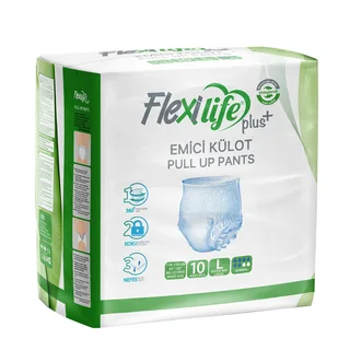 Подгузники-трусы для взрослых FlexiLifePlus одноразовые унисекс 10 шт 110-150 см размер L