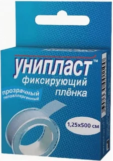 Лейкопластырь Унипласт фиксирующий На Основе Прозр. Пленки 1,25*500 см 1 шт