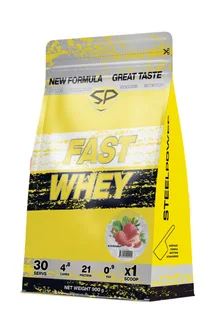 Протеин Steelpower Fast Whey сывороточный клубника, 900 г