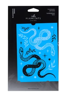 Тату переводные Miamitats Black&White Snakes (middle) (0056)