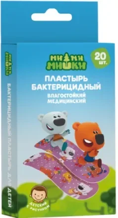 Ми-Ми-Мишки набор пластырей влагостойких детских размер 19×72 см 20 шт