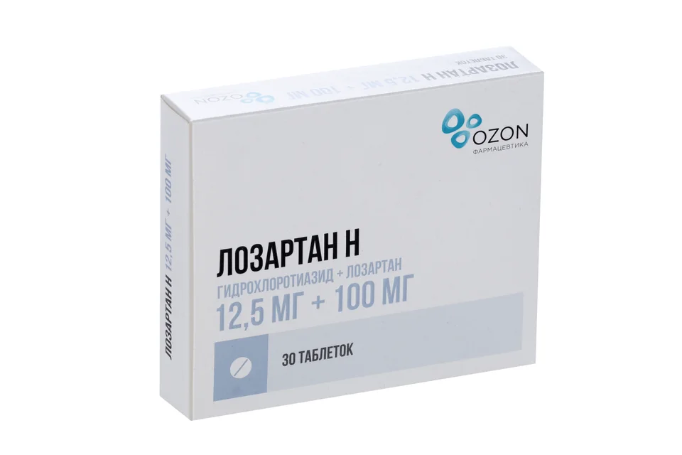 Лозартан таблетки 12.5+100 мг 30 шт