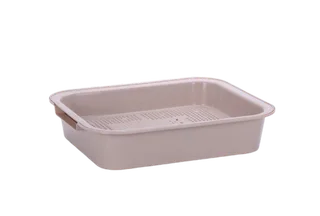 Лоток Чистый котик для кошек 38×3 1,5×8 см бежевый