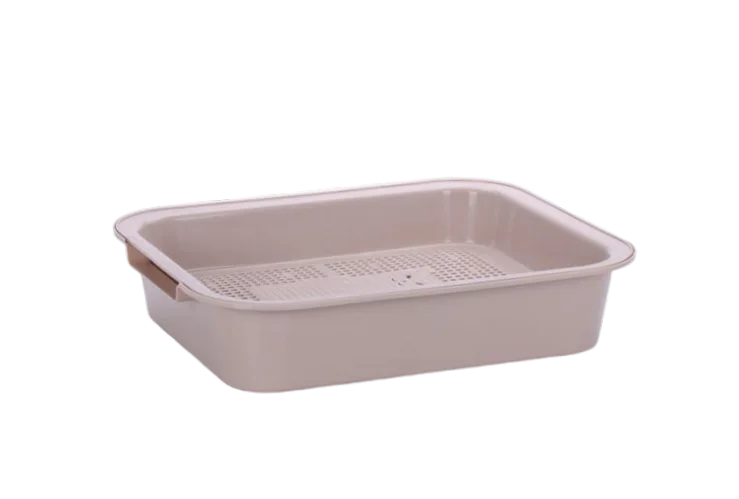 Лоток Чистый котик для кошек 38×3 1,5×8 см бежевый