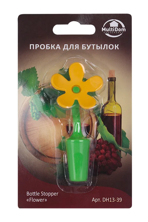 Пробка Мультидом для бутылок цветок цвета разные