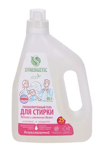 Гель Синергетик для стирки белого и светлого белья Ultra White 1,5 л