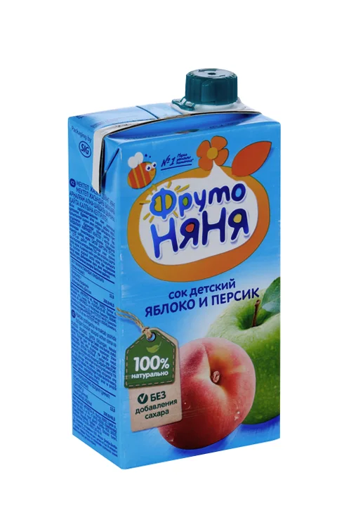Сок Фрутоняня яблоко / персик неосв 0,5 л