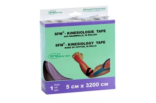 Лейкопластырь SFM кинезио тейп в диспенсере рулон с логотипом 5×3200 см фиолетовый