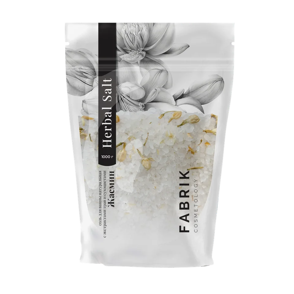 Соль для ванны "Жасмин" Herbal Salt 1000 гр Fabrik Cosmetology