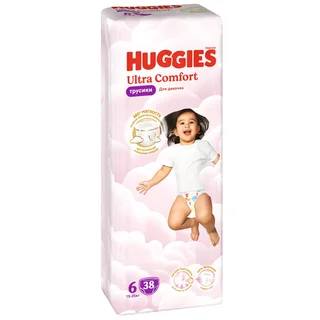 Трусики-подгузники Huggies Ultra Comfort 6 для девочек 38 шт (15-25 кг)