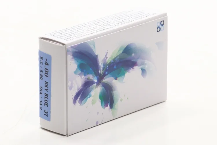 Контактные линзы цветные Офтальмикс Butterfly 1-Color небесно-голубой D -4,0 DIA 14,2