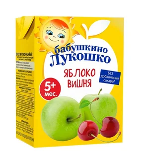 Сок Бабушкино Лукошко яблочно-вишневый осв 200 мл