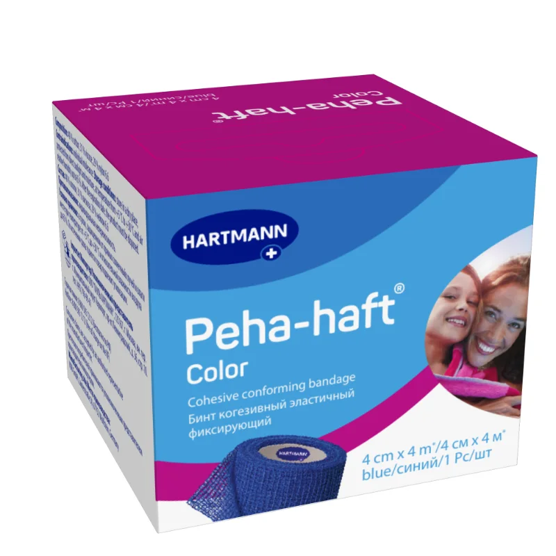 Пеха-Хафт Бинт Эластичный Когезивный 4 см × 4 м Синий