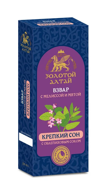 Взвар Золотой Алтай без алког Крепкий сон с Облепиховым соком мята / мелисса 250 мл