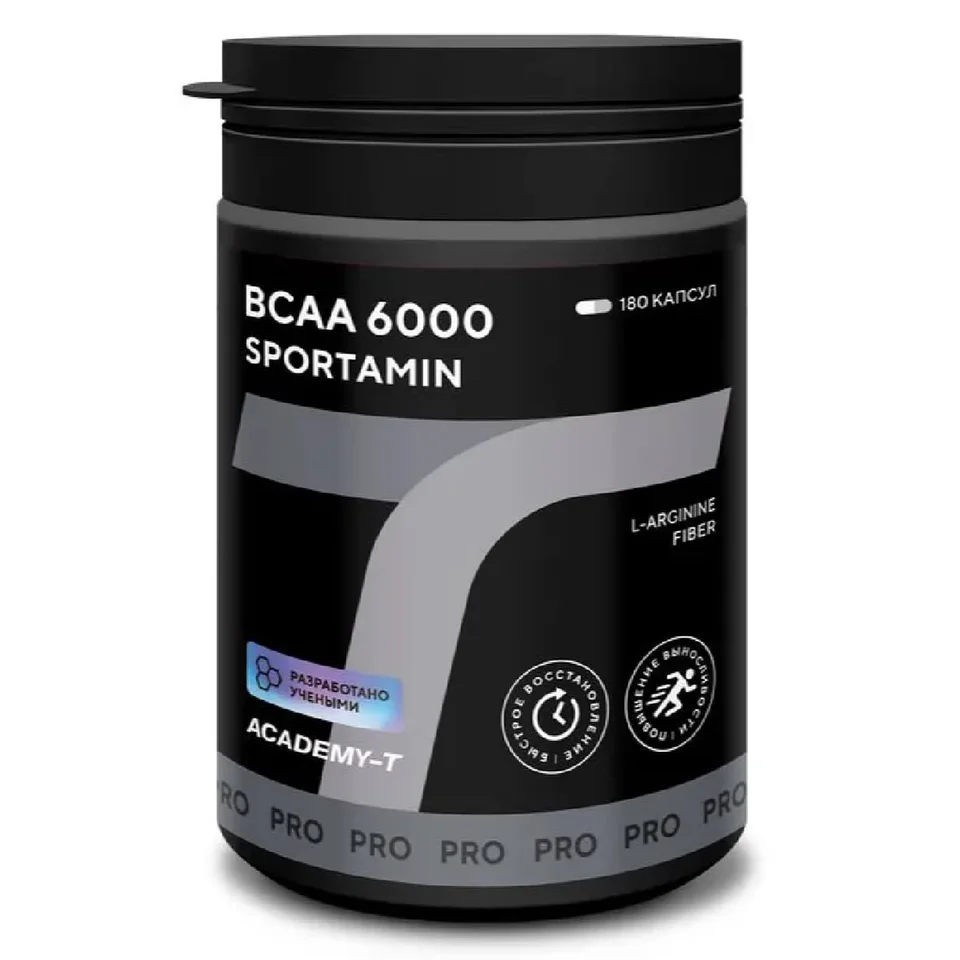 Аминокислотный комплекс Bcaa 6000 Спортамин 180 капсул Академия-Т