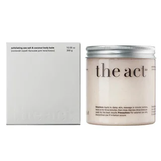 Соляной скраб-бальзам для тела Кокос (с кокосовой стружкой) The ACT, 300 г