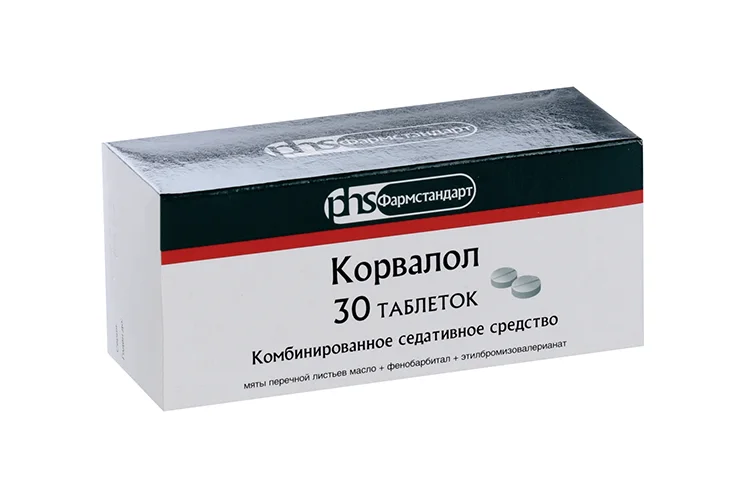 Корвалол таблетки 0.58 мг 30 шт