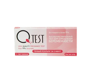 Тест для определения беременности Qtest 1 тест-полоска