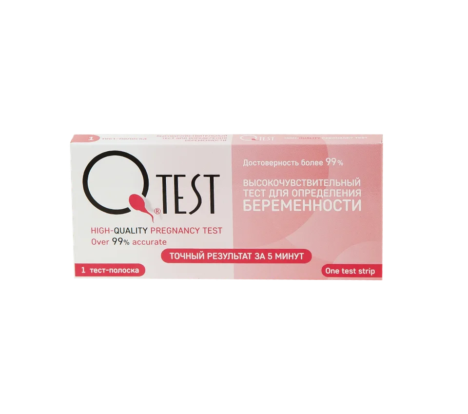 Тест для определения беременности Qtest 1 тест-полоска