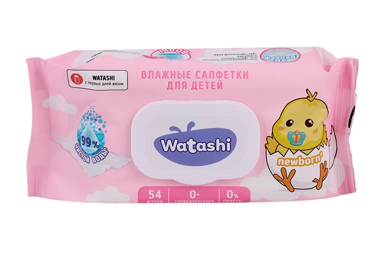 Салфетки Watashi влажные для детей big-pack (с 0 мес), 54 шт
