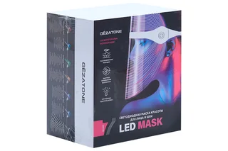 Светодиодная LED маска для омоложения кожи лица и шеи с 7 цветами m1030 Gezatone (1301292)