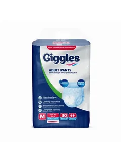 Подгузники-трусы для взрослых Giggles Premium, размер M, 30 штук