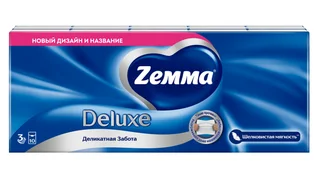 Платки Zemma Deluxe 3-сл деликатная забота, 10 шт