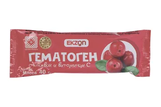Гематоген Экзон с клюквой и витамином С, 40 г