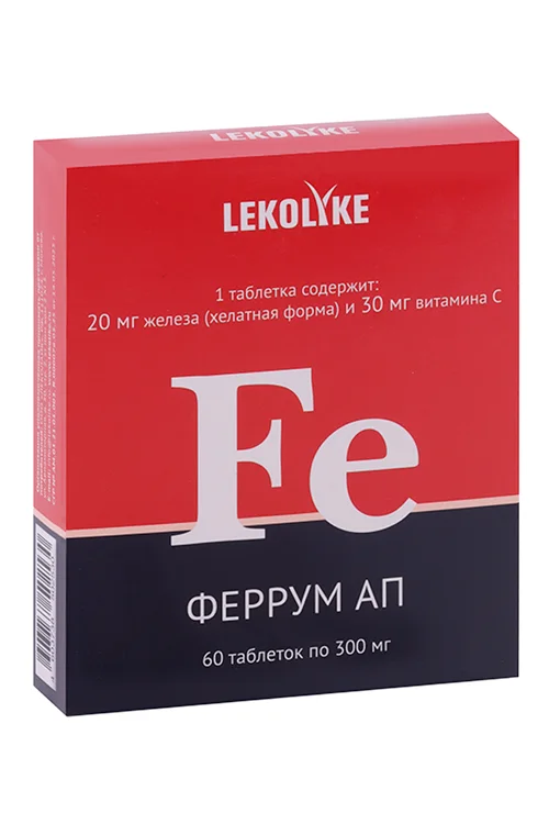 Феррум ап Lekolike 300 мг 60 шт таблетки