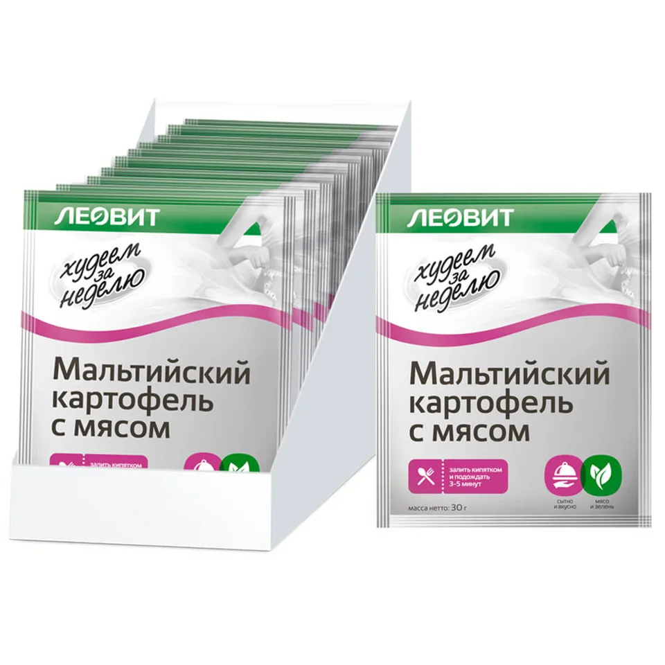 Мальтийский картофель с мясом Худеем за неделю 15 шт по 30 гр Леовит