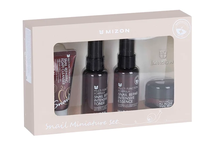 Набор миниатюр Mizon пенка / тонер / эссенция / крем Snail Repair